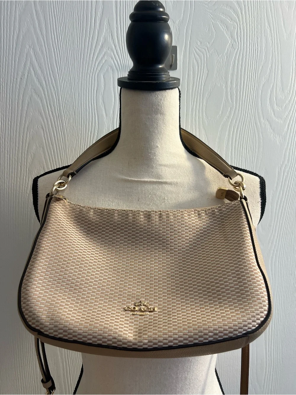 Coach Legacy Jacquard Sutton Crossbody Purse in Tan